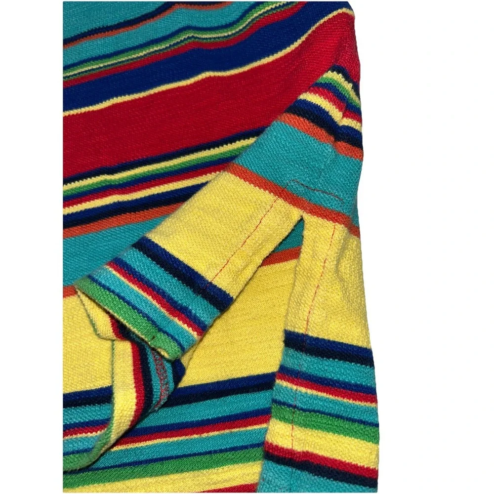 VTG 90's POLO Ralph‎ Lauren Sz LargeColor Block Vibrant Knit Polo Shirt w/ Logo